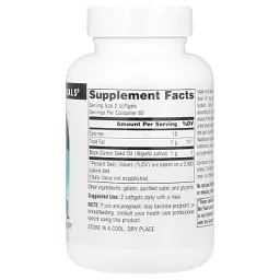 Трави Source Naturals Олія чорного кмину, Black Seed Oil, 120 гелевих капсул (SNS-02757) - мініатюра 2