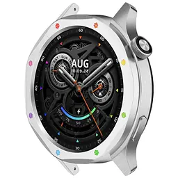 Безель металевий Sikai для смартгодинника Xiaomi Watch S3/S4 Silver-multicolor + захисне скло - мініатюра 2