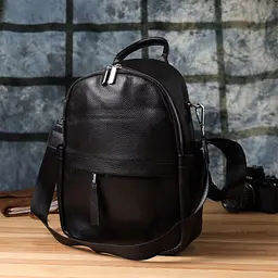 Надійний жіночий рюкзак з натуральної шкіри Vintage 23060 чорний - мініатюра 9