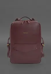 Шкіряний міський рюкзак на блискавці Cooper maxi бордовий