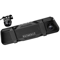 Автомобільний відеореєстратор дзеркало Hoco DV16 Dual-Channel Driving Recorder 1080p+720p Black - мініатюра 2