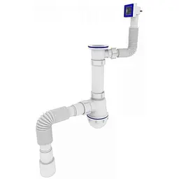 Сифон для кухні ZERIX з різьб. випуском та прям. переливом SK-04-А 1 1/2"x40