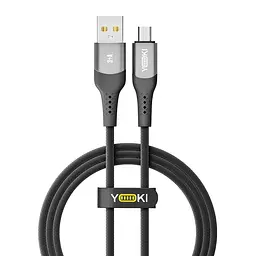 Кабель для заряджання та обміну даними Yoki YK-SO15 SOLID Series USB/MicroUSB 60W 3A/20V 1.2 м Чорний