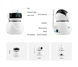 Поворотна камера Sannce Wi-Fi IP HD 1080P Escam Wanscam Оригінал - мініатюра 7
