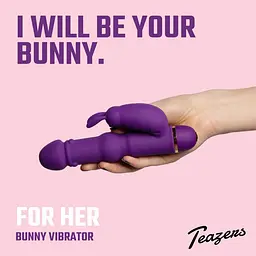 Вібратор-кролик Teazers Silicone Rabbit, 19 см (фіолетовий) - мініатюра 9