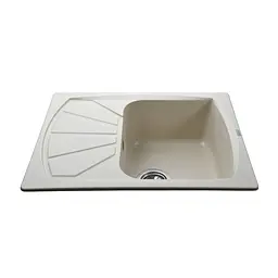 Гранітна мийка Globus Lux Tana слонова кiстка 650x500 мм - мініатюра 4