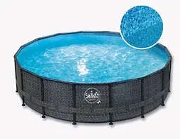 Басейн каркасний круглий AZURO SWING 4,88 × 1,22 м без фільтра колір ротанг для дітей і дорослих