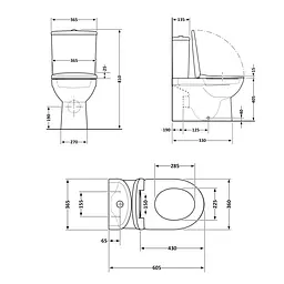 Унітаз підлоговий Qtap Dove Rimless безобідковий з сидінням Soft-close White QT06228380BW, Білий - мініатюра 2