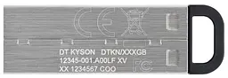 Flash Drives Kingston DataTraveler Kyson 128GB USB 3.2 (DTKN/128GB) Сріблястий/Чорний (6622889) - мініатюра 2