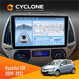 Штатна магнітола Hyundai i20 2009-2012 Climate Cyclone C9-012 4x64, DSP, 4G Cyclone (НФ-00007898)