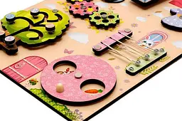 Дерев'яний бізіборд PuzzleOk Будиночок Счастина розвиваюча дошка для малюків від 1 року (Puz-01025) - мініатюра 3