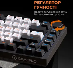 Механічна ігрова клавіатура GamePro MK-160 Red Switch Hot-Swap RGB Black-White - мініатюра 14