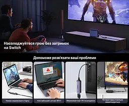 USB-мережевий адаптер UGREEN CM209 мережева карта вхідний штекер USB-A 3.0 та вихідний порт RJ45 Gigabit Ethernet 10/100/1000 Мбіт/с вбудований кабель 10 см сумісний із Nintendo Switch живлення від USB без зовнішнього блока живлення зворотна сумісність із USB 2.0/1.1 світлодіодні індикатори Link та Activity космічний сірий (50922) - мініатюра 7