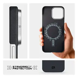 Чохол ArmorStandart BlackIcon Aramid Plain MagCase для Apple iPhone 16 Pro Max Black - мініатюра 7