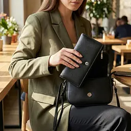 Практичний жіночий шкіряний гаманець ST Leather 19378 чорний - мініатюра 2