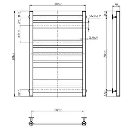 Водяна рушникосушка Navin Largo 500x800 00-044050-5080, Хром - мініатюра 3