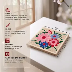 Набір для килимової вишивки «Різнобарвні квіти» - мініатюра 4