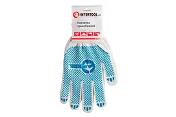 Рукавички робочі захисні Intertool 70/30 із крапкою 55г білі 10" (в упаковці 12 шт.) - мініатюра 2
