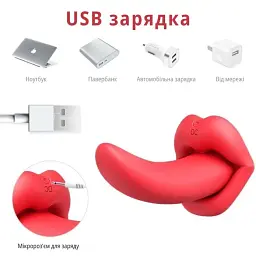 Вібратор-язичок I’MCUM LoveTongue 10 режимів вібрації Червоний (IM-ZDB373) - мініатюра 2