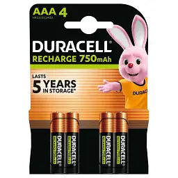Акумулятор Duracell AAA HR03 750mAh * 4 (5007331) - мініатюра 2
