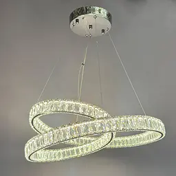Елегантна підвісна LED-люстра з кришталем Linisoln 7112 CH хром, кришталь, 150 Вт, 58 см, 15-17 кв. м