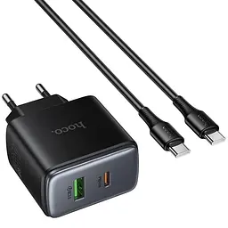 МЗП Hoco C158A Upgrade PD45W (1USB-A/1C) + кабель Type-C to Type-C Black - мініатюра 3