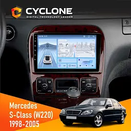 Штатна магнітола Mercedes-Benz S-Class (W220) 1998-2005 Most Cyclone C9-012 4x64 DSP 4G Cyclone (НФ-00007347)