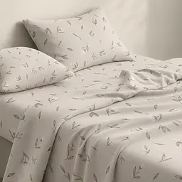 Простирадло на резинці фланель 200х200х30 BEIGE FLORAL COSAS (4822052500064) - мініатюра 2