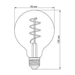 Лампочка Videx Filament G95FASD 5W E27 2200K 220V (VL-G95FASD-05272) - мініатюра 3