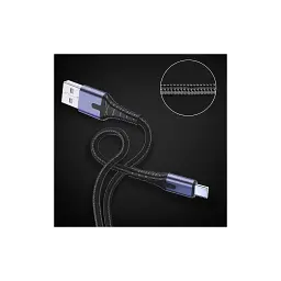 Дата кабель USB 2.0 AM to USB-C 2.0m 3A LED black Essager (EXCT-XGA0G) - мініатюра 5