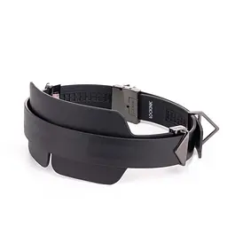 Маска на очі LOCKINK Blindfold Kit, чорна, натуральна шкіра, регульований обсяг - мініатюра 4