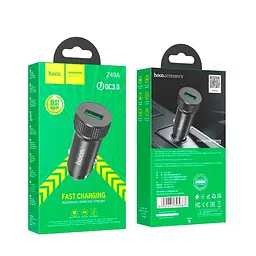 Адаптер автомобільний HOCO Level single port car charger Z49A 18W QC3.0 чорний - мініатюра 4