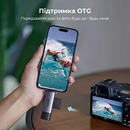 Зчитувач флеш-карт Ugreen USB-C + USB to TF/SD 3.0 CM185 gray (50706) - мініатюра 8