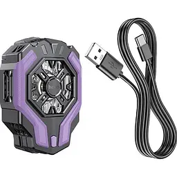 Кулер для смартфона Hoco GM26 LED Black [110836] - мініатюра 4
