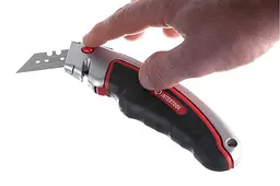 Ніж трапецієподібний будівельний висувний Intertool металевий прогумований HT-0516 - мініатюра 9