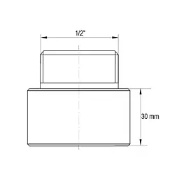 Подовжувач Koer 1/2" 30мм (хром) Kf.E06-30.Chr KF0096 - мініатюра 2