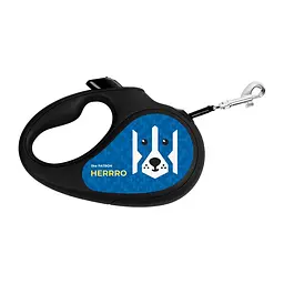 Повідець-рулетка для собак Waudog R-leash малюнок Патрон XS до 12 кг 3 м світловідбиваюча стрічка