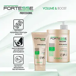 Маска-крем Fortesse Professional Volume & Boost Об'єм, для тонкого волосся, з дозатором, 1000 мл - мініатюра 4