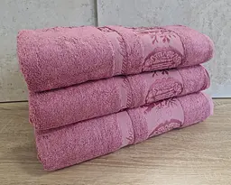 Набір турецьких бамбукових махрових рушників Zeron 3 штуки 70х140 Bamboo Gulkurusu - мініатюра 2