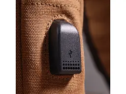 Практична чоловіча сумка через плече із USB кабелем текстильна 15х31х6 см Vintage 15х31х6 см sum0021417 - мініатюра 10