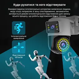 IP-камера вулична з подвійним об'єктивом XON SmartCam Wi-Fi 1080P (SCWEW22VW 3701) Біла - мініатюра 4