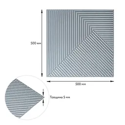 Самоклеюча декоративна 3D панель 500х500х5мм Бамбук Сірий SW-00002878 - мініатюра 3