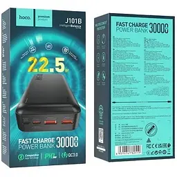 Універсальний зовнішній акумулятор Hoco J101B 22.5W 30000mAh чорний 6931474782519 - мініатюра 2
