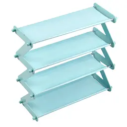 Полиця для взуття на 4 секції блакитний стелаж етажерка для взуття Shoe Rack 4 - мініатюра 5