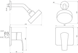 Душова система прихованого монтажу Globus Lux GLQU-0105S-KIT, Хром - мініатюра 5