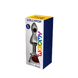 Анальна пробка з кристалом Wooomy Lollypop Double Ball Metal L, 10.5 см (червоний) - мініатюра 5