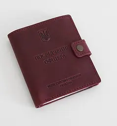 Шкіряна обкладинка-портмоне для посвідчення офіцера 11.0 бордова Crazy Horse