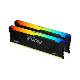 Модуль пам'яті для комп'ютера DDR4 32GB (2x16GB) 3200 MHz FURY Beast RGB Kingston Fury (ex.HyperX) (KF432C16BB2AK2/32) - мініатюра 2