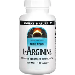 Аргінін Source Naturals L-Arginine вільна форма 1000 мг 100 таблеток