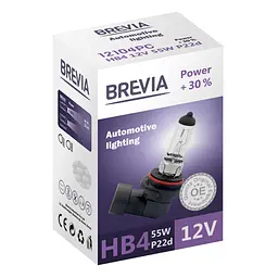 Галогенова лампа Brevia HB4 12V 55W P22d Power +30% CP(12104PC)